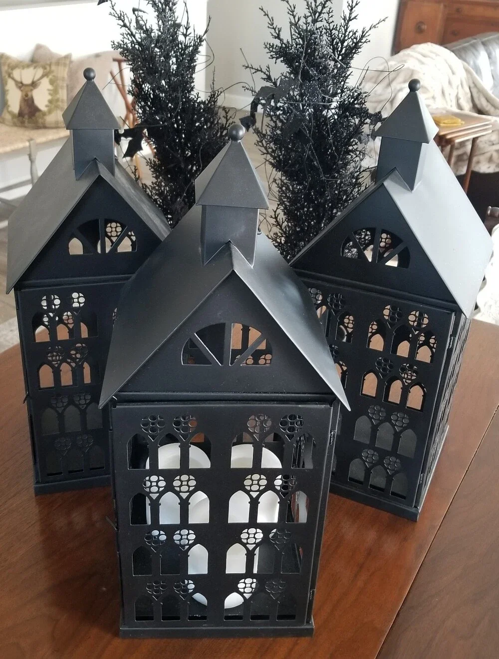 Black Metal Candle Holder Lantern
